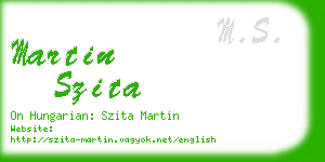 martin szita business card